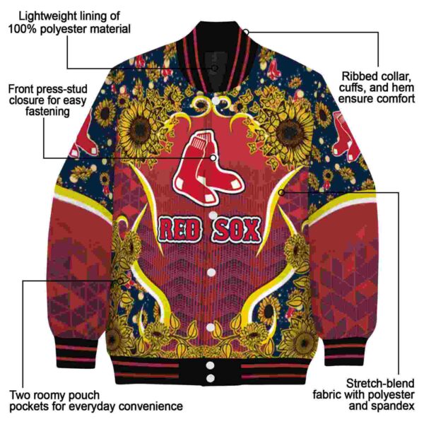 boston red sox sunflower bloom red yellow jacket new arrival