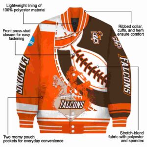 bowling green falcons baseball stitching brown white jacket new arrival