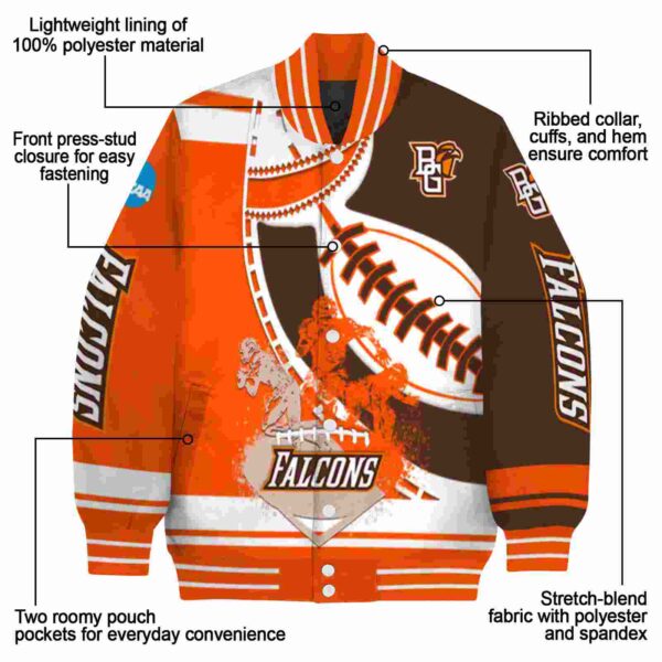bowling green falcons baseball stitching brown white jacket new arrival