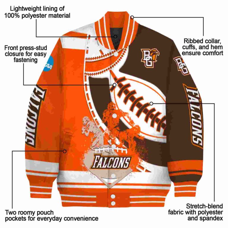 bowling green falcons baseball stitching brown white jacket new arrival