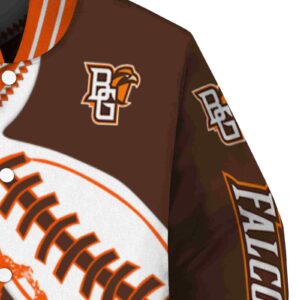 bowling green falcons baseball stitching brown white jacket premium grade