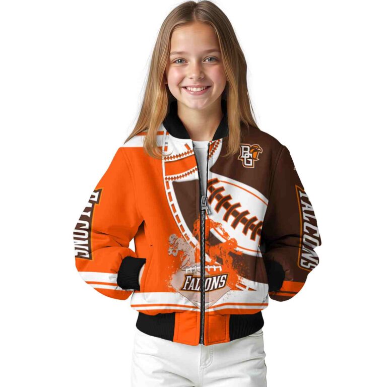 bowling green falcons baseball stitching brown white jacket top rated