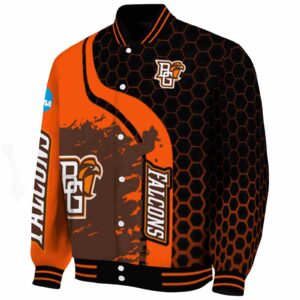 bowling green falcons hexagonal pattern orange black jacket best selling