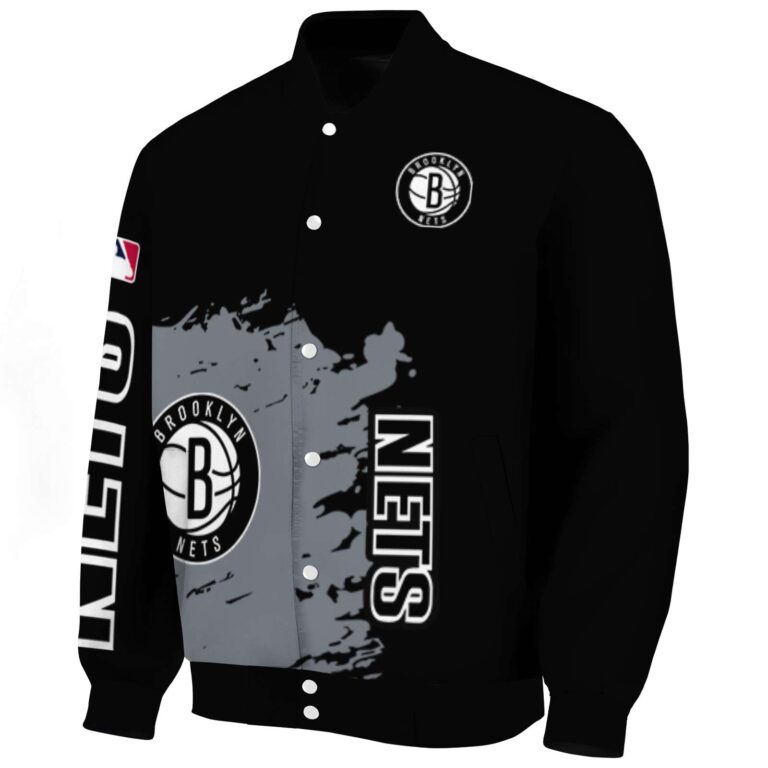 brooklyn nets hexagonal pattern black jacket best selling