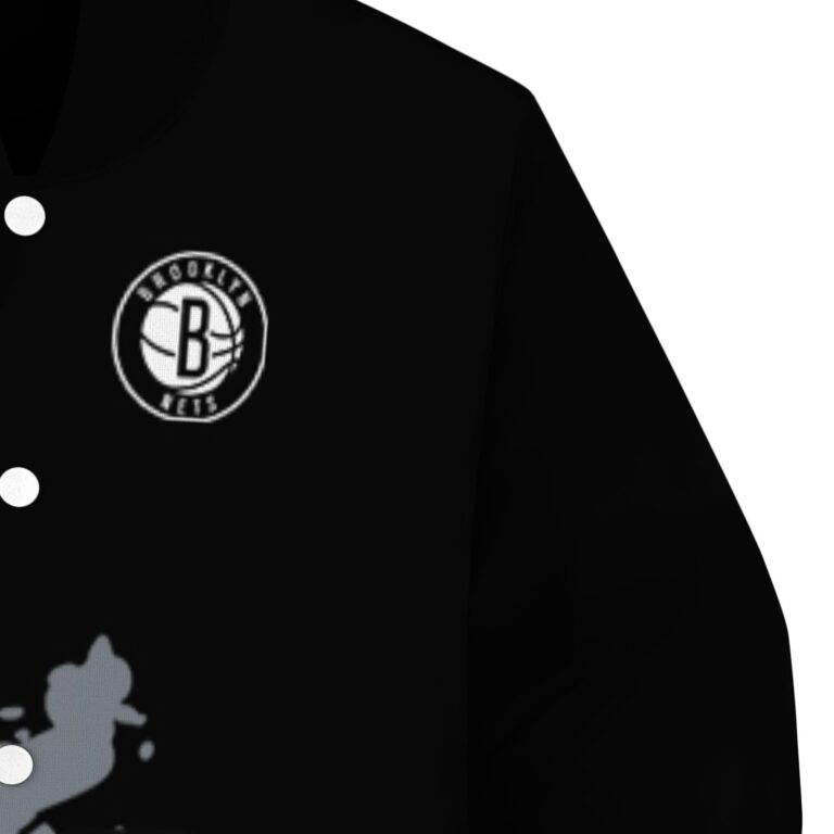 brooklyn nets hexagonal pattern black jacket premium grade