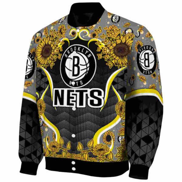 brooklyn nets sunflower bloom black yellow jacket best selling