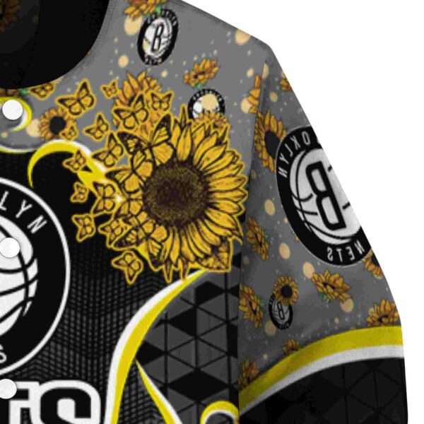 brooklyn nets sunflower bloom black yellow jacket premium grade