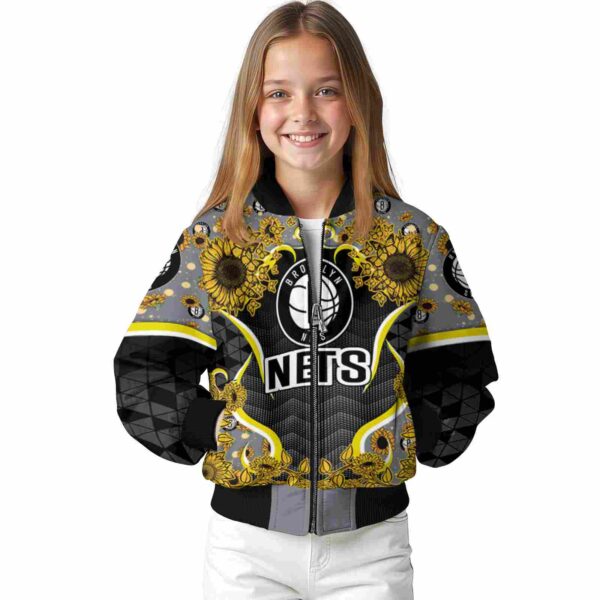 brooklyn nets sunflower bloom black yellow jacket top rated