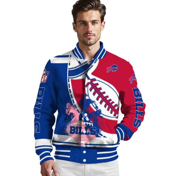 buffalo bills baseball stitching red white jacket high quality