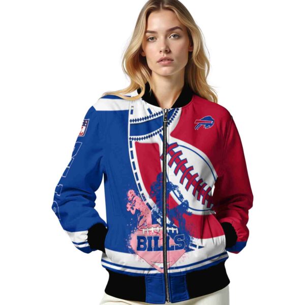 buffalo bills baseball stitching red white jacket latest model