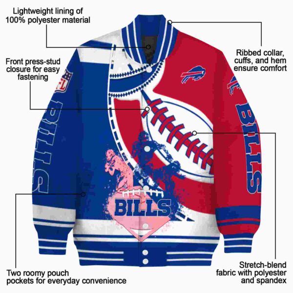 buffalo bills baseball stitching red white jacket new arrival