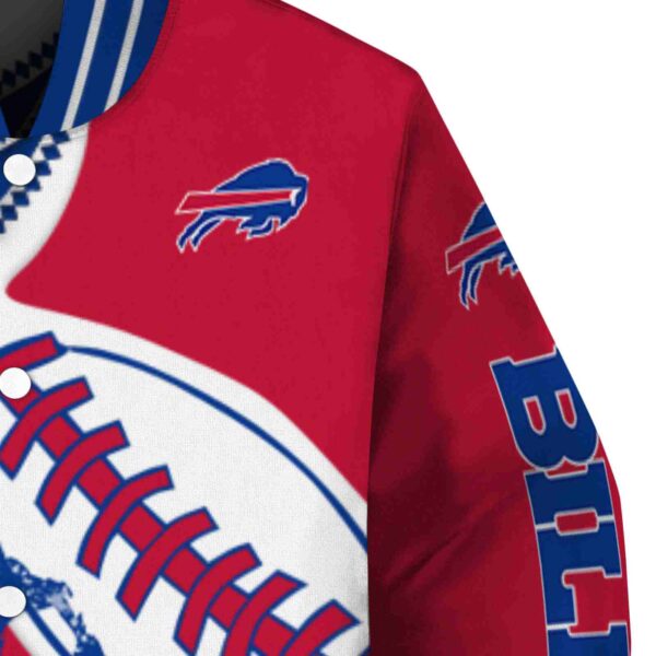 buffalo bills baseball stitching red white jacket premium grade