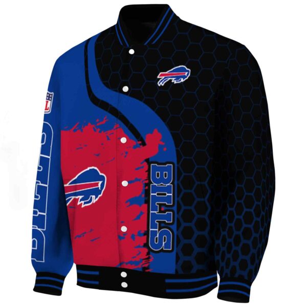 buffalo bills hexagonal pattern blue black jacket best selling