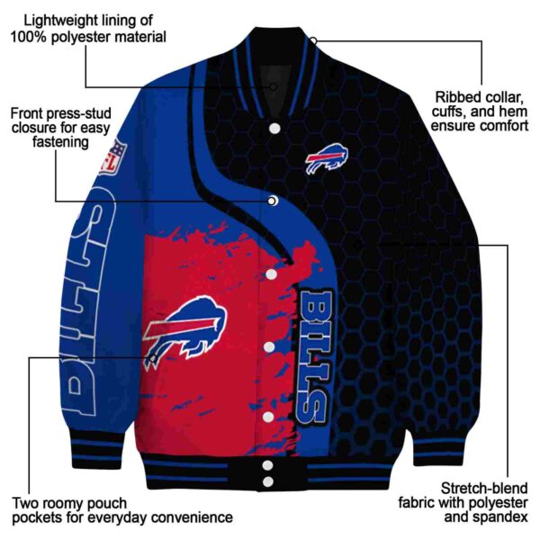 buffalo bills hexagonal pattern blue black jacket new arrival