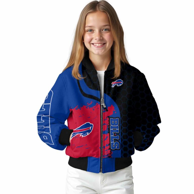 buffalo bills hexagonal pattern blue black jacket top rated