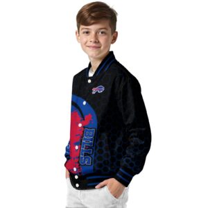 buffalo bills hexagonal pattern blue black jacket trendy