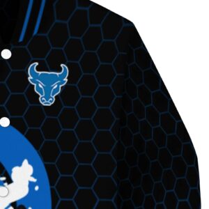 buffalo bulls hexagonal pattern royal blue black jacket premium grade