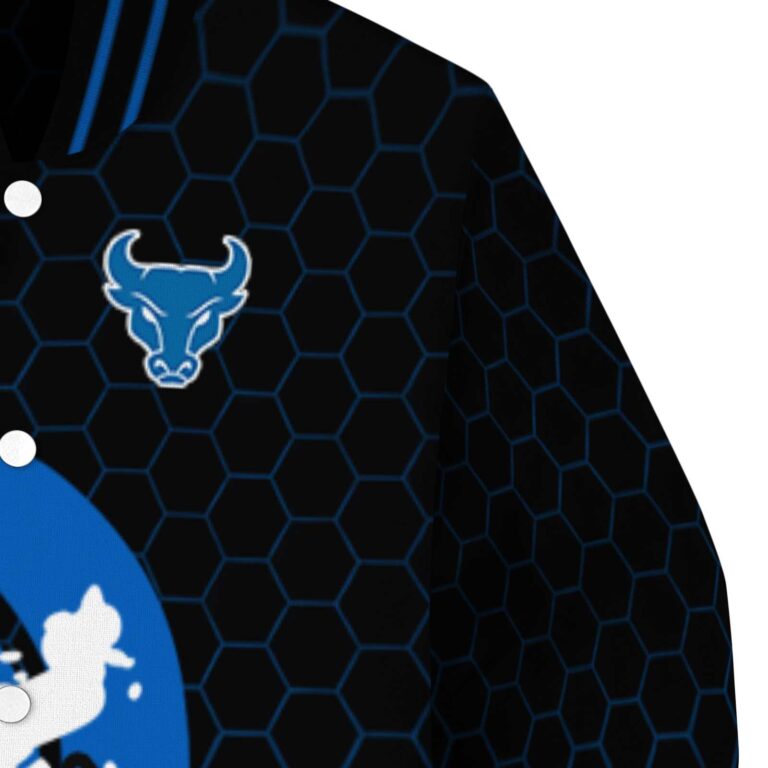 buffalo bulls hexagonal pattern royal blue black jacket premium grade