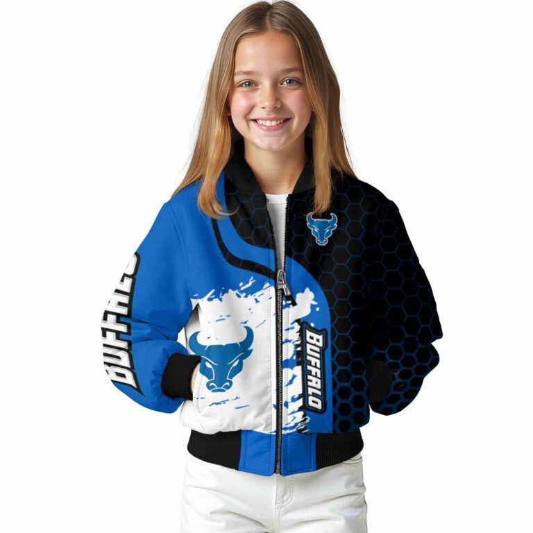 buffalo bulls hexagonal pattern royal blue black jacket top rated