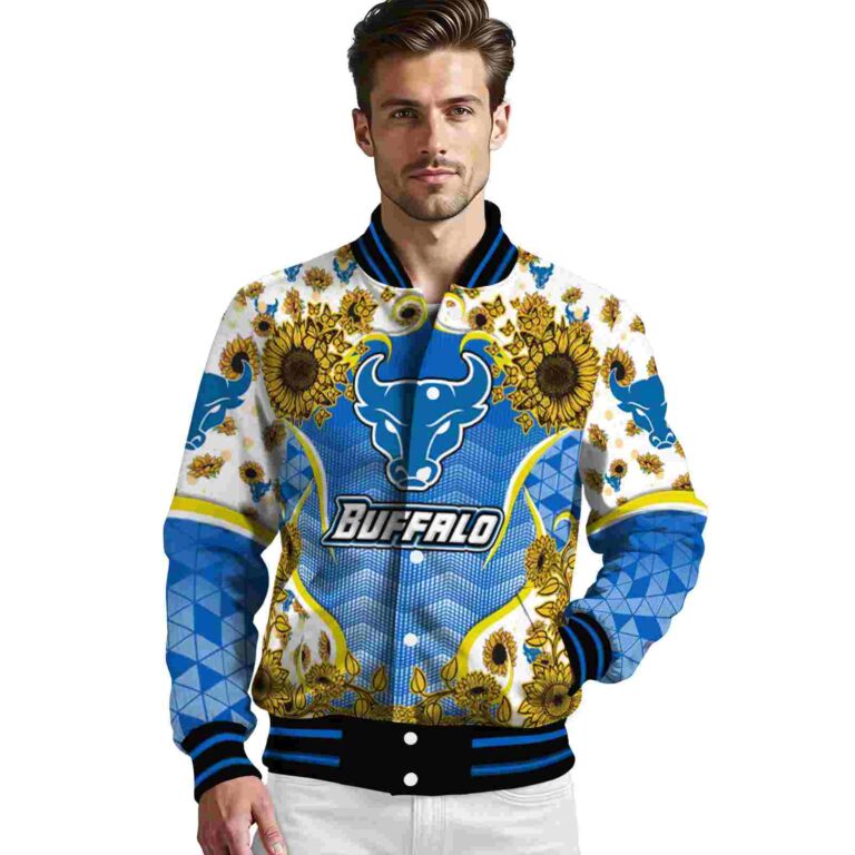 buffalo bulls sunflower bloom royal blue yellow jacket high quality