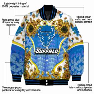 buffalo bulls sunflower bloom royal blue yellow jacket new arrival