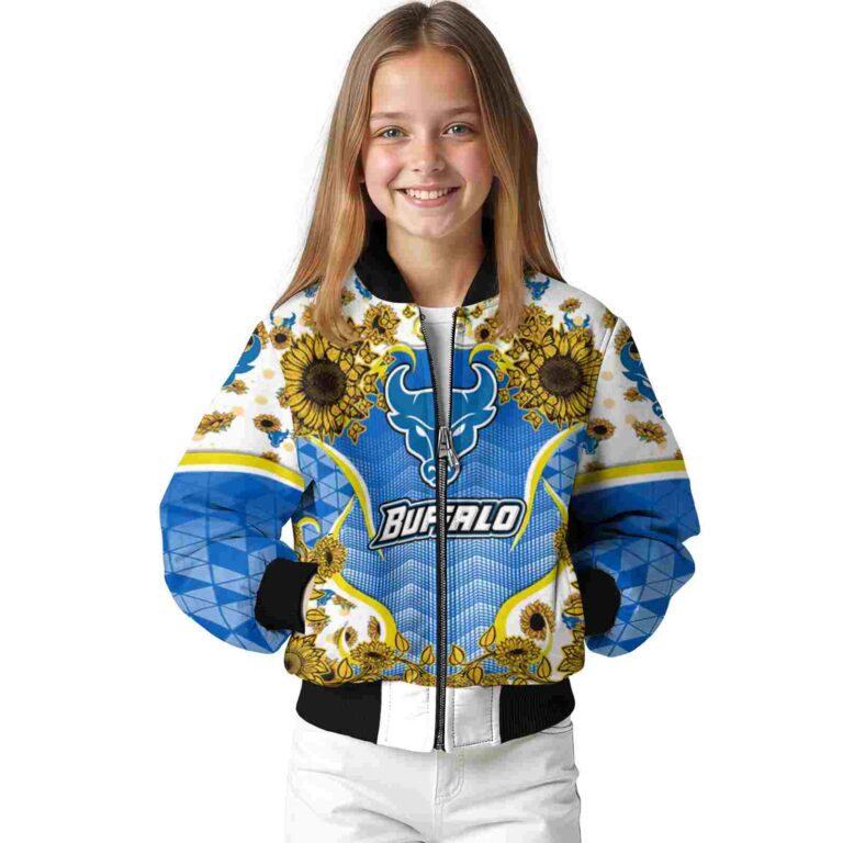 buffalo bulls sunflower bloom royal blue yellow jacket top rated
