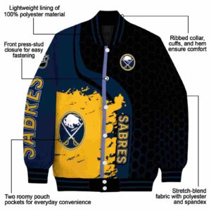 buffalo sabres hexagonal pattern navy blue black jacket new arrival