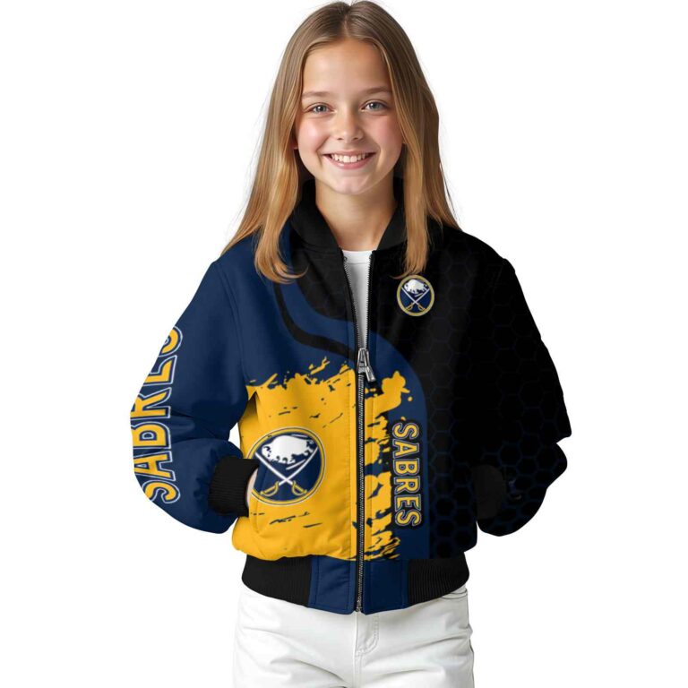 buffalo sabres hexagonal pattern navy blue black jacket top rated