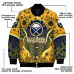 buffalo sabres sunflower bloom navy blue yellow jacket best selling