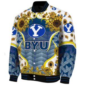 byu cougars sunflower bloom blue yellow jacket best selling