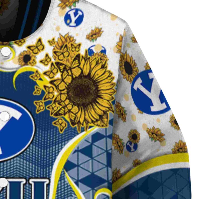 byu cougars sunflower bloom blue yellow jacket premium grade