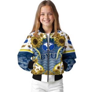 byu cougars sunflower bloom blue yellow jacket top rated