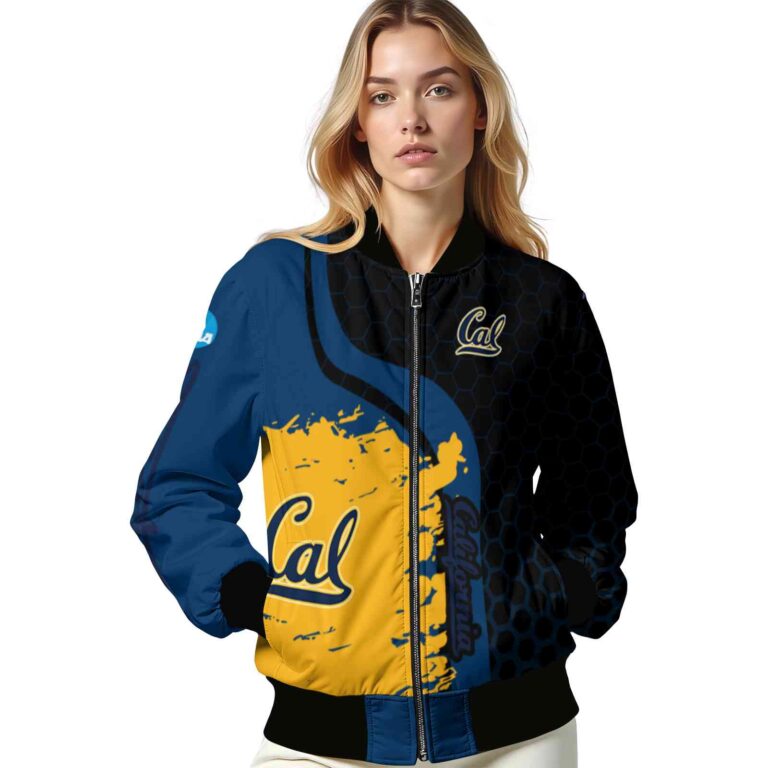 california golden bears hexagonal pattern blue black jacket latest model