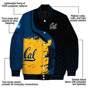 california golden bears hexagonal pattern blue black jacket new arrival