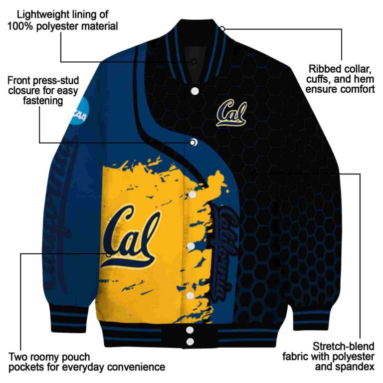 california golden bears hexagonal pattern blue black jacket new arrival