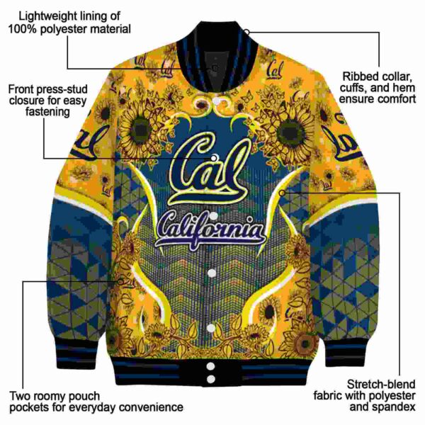 california golden bears sunflower bloom blue yellow jacket new arrival