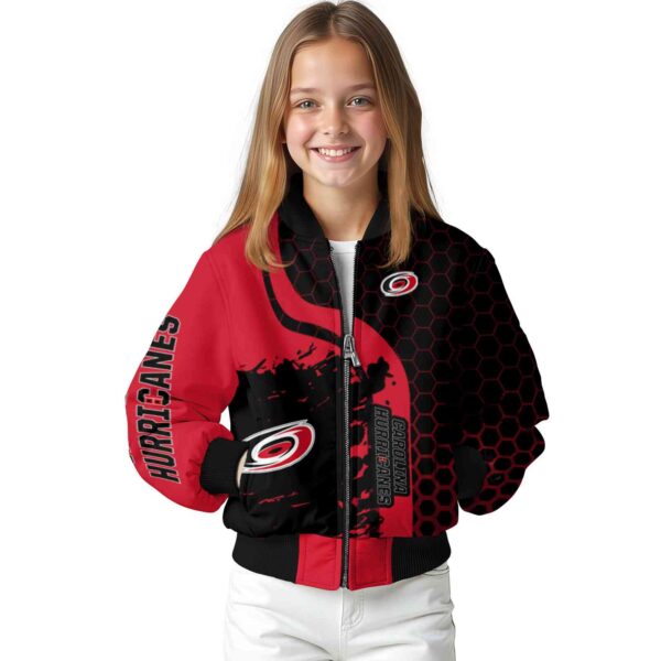 carolina hurricanes hexagonal pattern red black jacket top rated