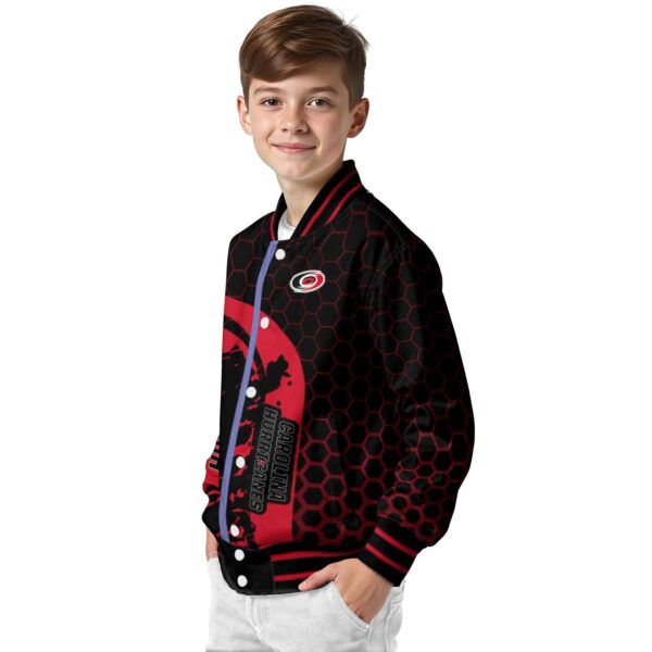 carolina hurricanes hexagonal pattern red black jacket trendy