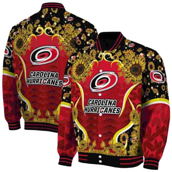 carolina hurricanes sunflower bloom red yellow jacket fashion forward