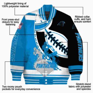 carolina panthers baseball stitching black white jacket new arrival
