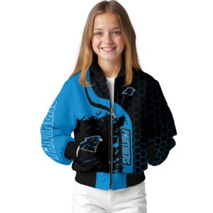 carolina panthers hexagonal pattern blue black jacket top rated