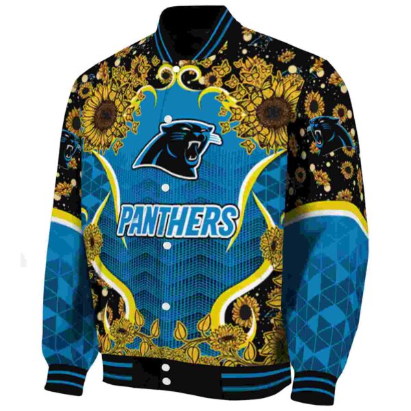 carolina panthers sunflower bloom blue yellow jacket best selling