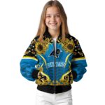 carolina panthers sunflower bloom blue yellow jacket best selling