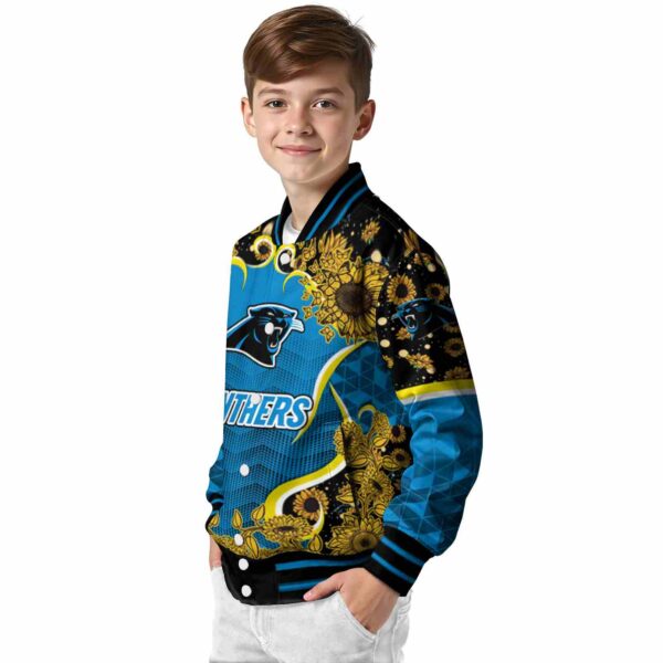 carolina panthers sunflower bloom blue yellow jacket trendy