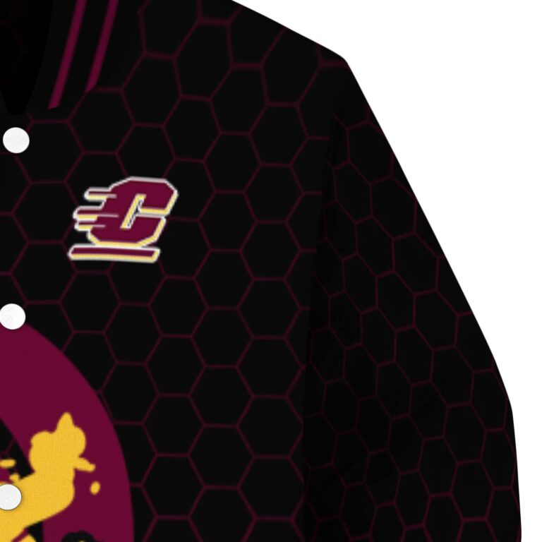 central michigan chippewas hexagonal pattern maroon black jacket premium grade