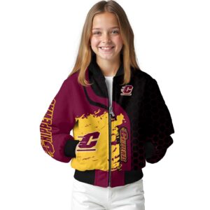 central michigan chippewas hexagonal pattern maroon black jacket top rated