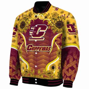 central michigan chippewas sunflower bloom maroon yellow jacket best selling