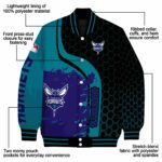 charlotte hornets hexagonal pattern teal black jacket best selling