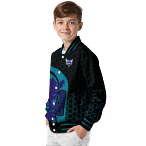 charlotte hornets hexagonal pattern teal black jacket trendy