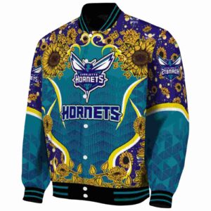 charlotte hornets sunflower bloom teal yellow jacket best selling